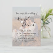 写真モダンQRコー結婚ド 招待状 (スタンド正面)