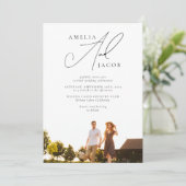 写真モダンQRコー結婚ド 招待状 (スタンド正面)