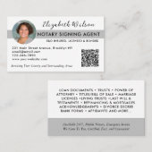 写真モダンQR公証人署名ローン代理店グレー 名刺 (正面/裏面)