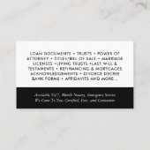 写真モダンQR公証署名貸付エージェント黒 名刺 (裏面)