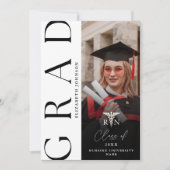 写真モダンRNナース卒業パーティー 招待状 (正面)