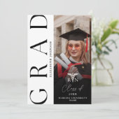 写真モダンRNナース卒業パーティー 招待状 (スタンド正面)