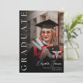 写真モダンRNナース卒業パーティー 招待状 (スタンド正面)