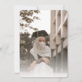 写真モダンSage Greenはっきりした Islamic卒業 招待状 (裏面)