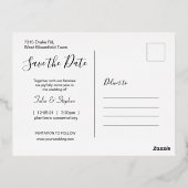 写真モダンSave the Date Magnetはがき 箔シーズンポストカード (裏面)