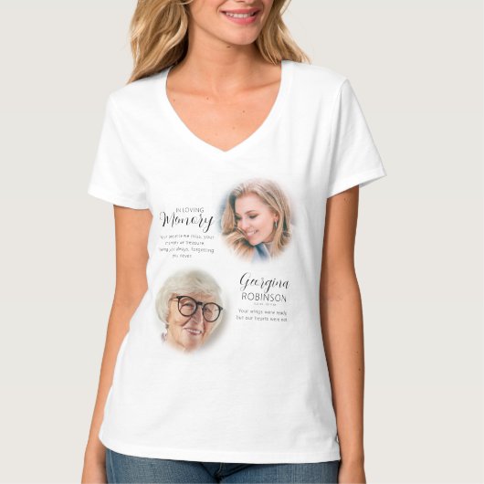 写真モダンTシャツ前後のメモリアル Tシャツ (正面)