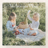 写真モダンWe Love you Mom Glass Coaster ガラスコースター (正面)