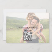 写真ユニークのQRコードのミニマルな日付を保存 セーブザデート (裏面)