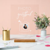 写真ユニークゲストブックカメラアクリル看板 アクリルサイン (ウェディング)