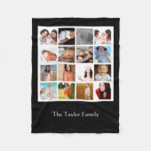 写真ユニークコラージモザイクパーソナライズされた フリースブランケット (正面)