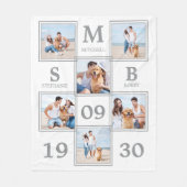 写真ユニークコラージュ新しい記念結婚酒 フリースブランケット (正面)