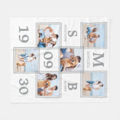 写真ユニークコラージュ新しい記念結婚酒 フリースブランケット (正面(横))