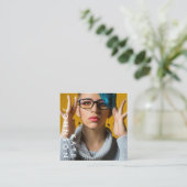写真ユニークプロフェッショナル写真QRコード スクエア名刺 (スタンド正面)