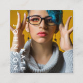 写真ユニークプロフェッショナル写真QRコード スクエア名刺 (正面)