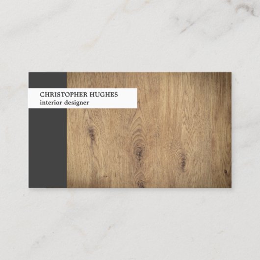 写真ユニークモダン木製インテリア設計者 名刺 (正面)