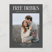 写真ユニーク予算の結婚式の日付の保存 案内ポストカード (正面)