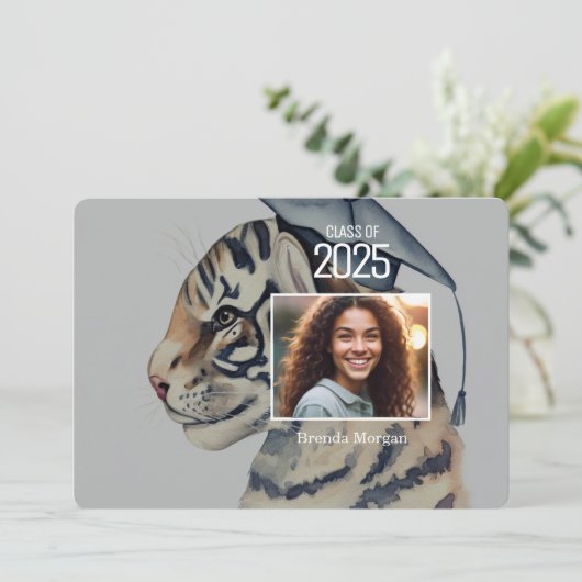 写真ユニーク付き卒業招待状 招待状 (スタンド正面)