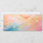 写真ユニーク搭乗券の世界地図を保存 招待状 (裏面)