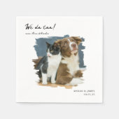 写真ユニーク猫の犬を飼い過ぎてい結婚る スタンダードカクテルナプキン (正面)