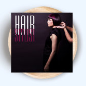 写真ユニーク美しいサロン美容師ヘアスタイリスト スクエア名刺