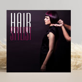 写真ユニーク美しいサロン美容師ヘアスタイリスト スクエア名刺