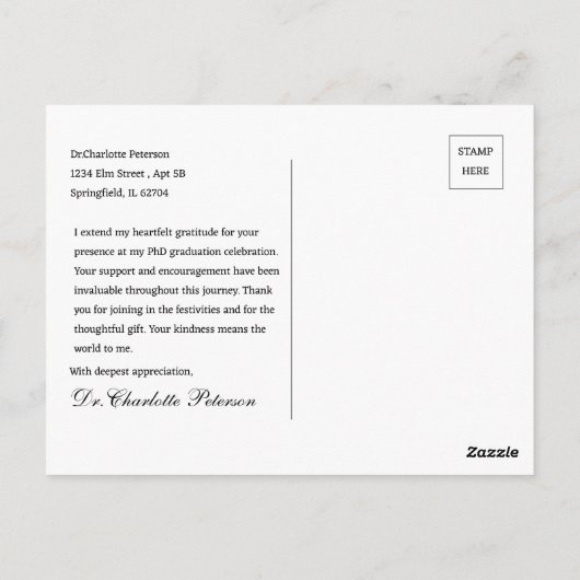 写真ユニークPhDgRadiationパーティーありがとう ポストカード (裏面)