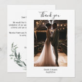 写真ユーカリ結婚のサンキューカード 招待状 (正面/裏面)