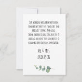 写真ユーカリ結婚グリーンリー サンキューカード (裏面)