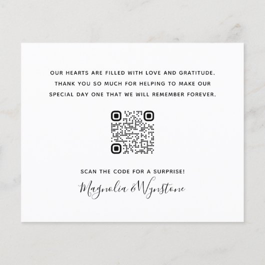 写真ユーカリ結婚プスのQRサンキューカード (裏面)