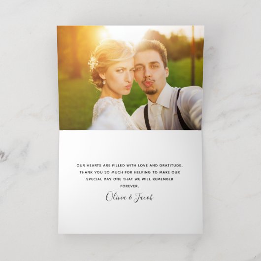 写真ユーカリ結婚プトゥス 箔グリーティングカード (内側レイダウン)