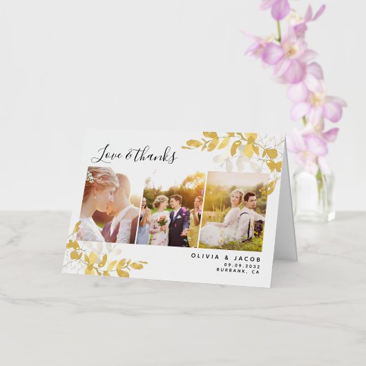 写真ユーカリ結婚プトゥス 箔グリーティングカード (蘭)