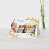 写真ユーカリ結婚プトゥス 箔グリーティングカード (正面)