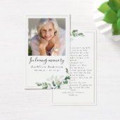 写真ユーカリ葬儀記念祈りの言葉カード (デスク)