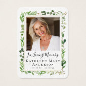 写真ユーカリ葬儀記念祈りの言葉カード (正面)