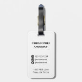 写真ラゲージタグ – 写真と写真の追加カスタム文字 ラゲッジタグ (裏面縦)