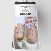 写真ラフ&バックの名前に私たちはあなたを愛していカスタムる ゴルフヘッドカバー (回転90)