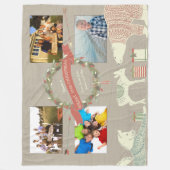 写真ルスティック極熊FAWNキツネクリスマスパターン フリースブランケット (正面)