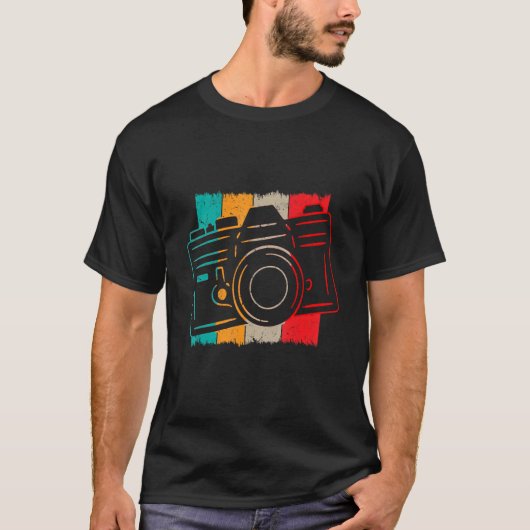 写真レトロカメラ写真撮影者 Tシャツ (正面)