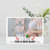 写真レトロTis Tis The Season Pregnancy Announcement シーズンカード (スタンド正面)