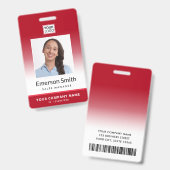 写真ロゴの赤いグラデーションの従モダン業員IDバッジ バッジ (表裏)