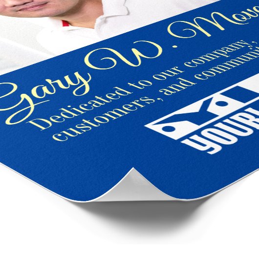 写真ロゴ表示ポスターの従業員 ポスター (角)