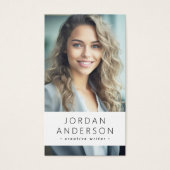 写真ロゴQRコードほこりっぽい海の緑の名刺 (正面)