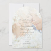 写真ヴィンテージダマスク水結婚色 招待状 (裏面)