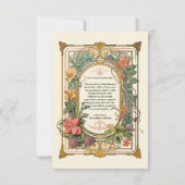 写真ヴィンテージフローラ結婚アールヌーボー サンキューカード (裏面)