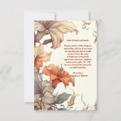 写真ヴィンテージフローラ結婚アールヌーボー サンキューカード (裏面)