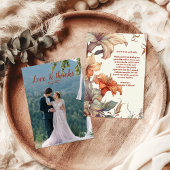 写真ヴィンテージフローラ結婚アールヌーボー サンキューカード