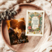 写真ヴィンテージフローラ結婚アールヌーボー サンキューカード