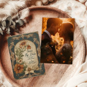 写真ヴィンテージブーゲンビリア結婚アールヌーボー セーブザデート