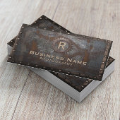 写真ヴィンテージモノグラムラスティメタル 名刺