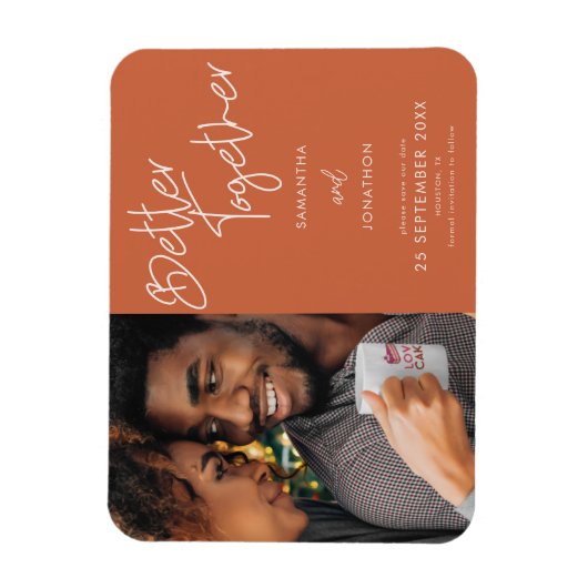 写真一緒にTerracotta日付を保存 マグネット (縦)